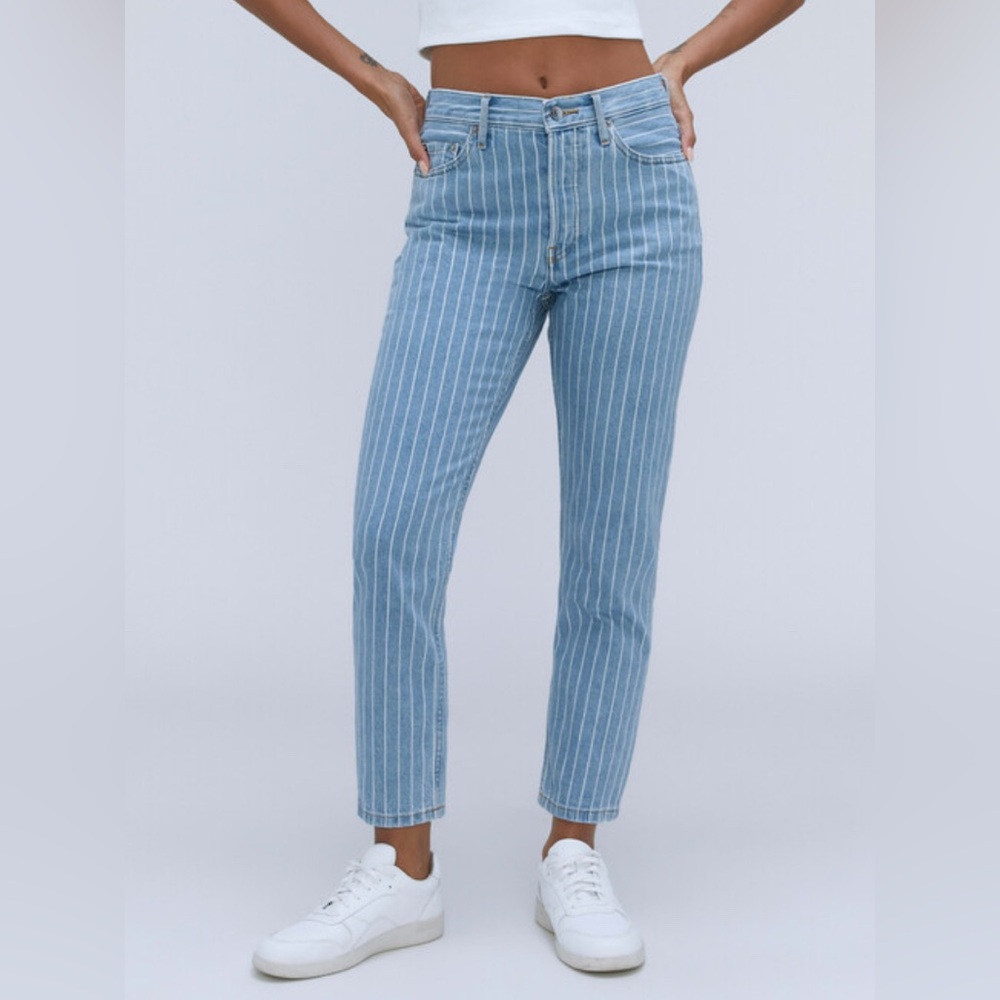 Everlane The ‘90s Cheeky Straight Jean 25 Ankle Railroad Stripe